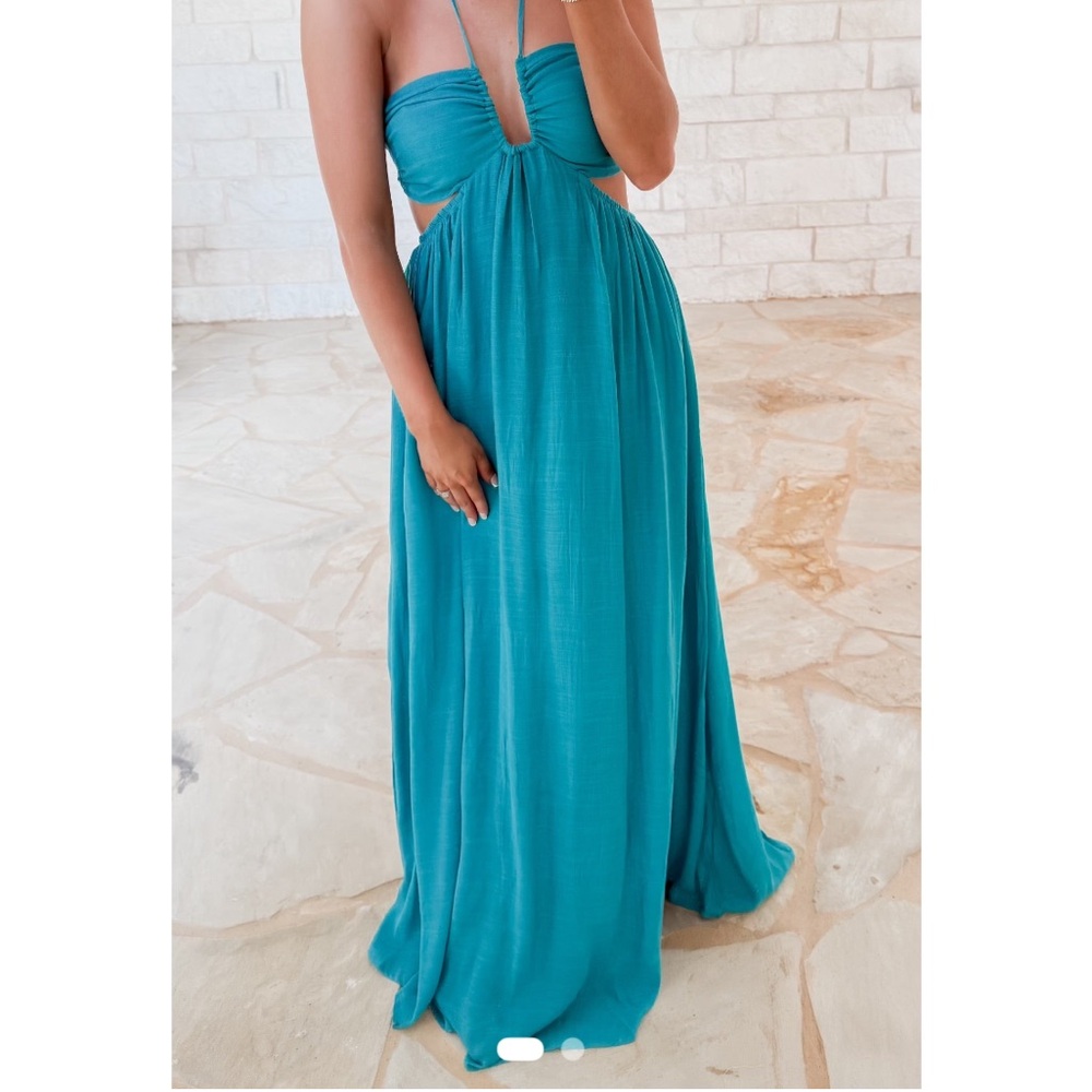 Blue cut out maxi dress. Small